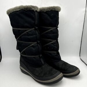 Timberland Winter Boots Women's Size 9.5 Black Tall faux fur lined